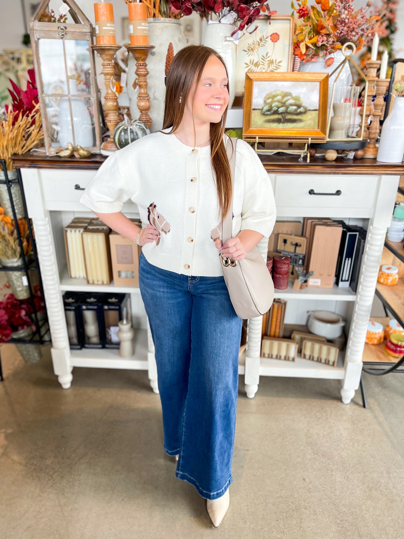 Entro Cream Horse Sweater