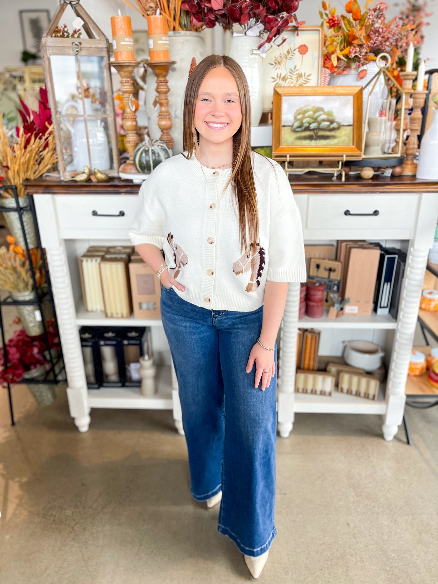 Entro Cream Horse Sweater