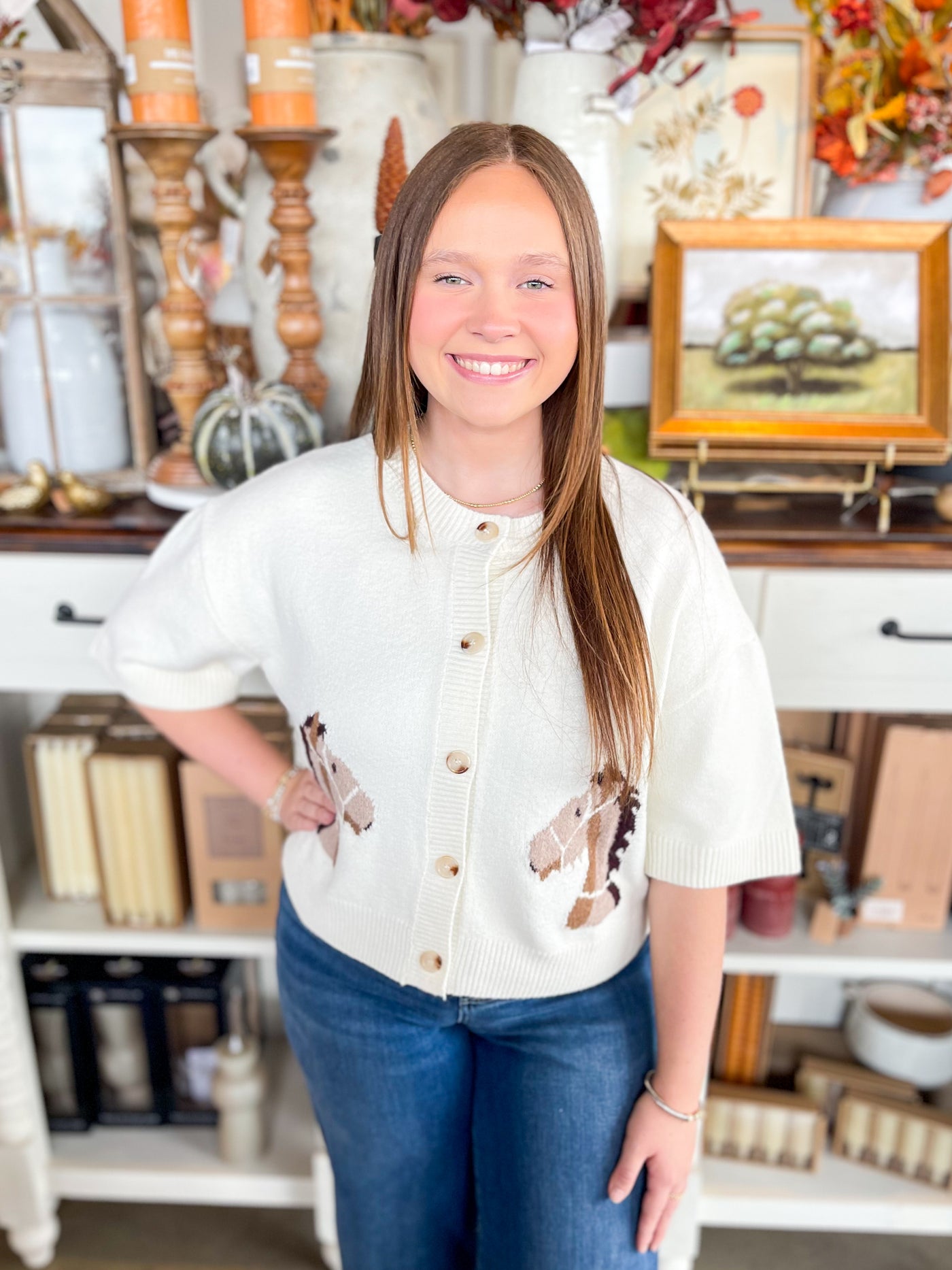 Entro Cream Horse Sweater