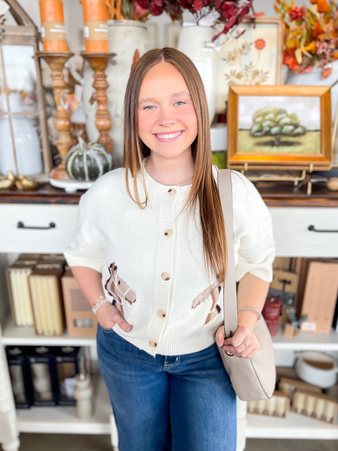 Entro Cream Horse Sweater