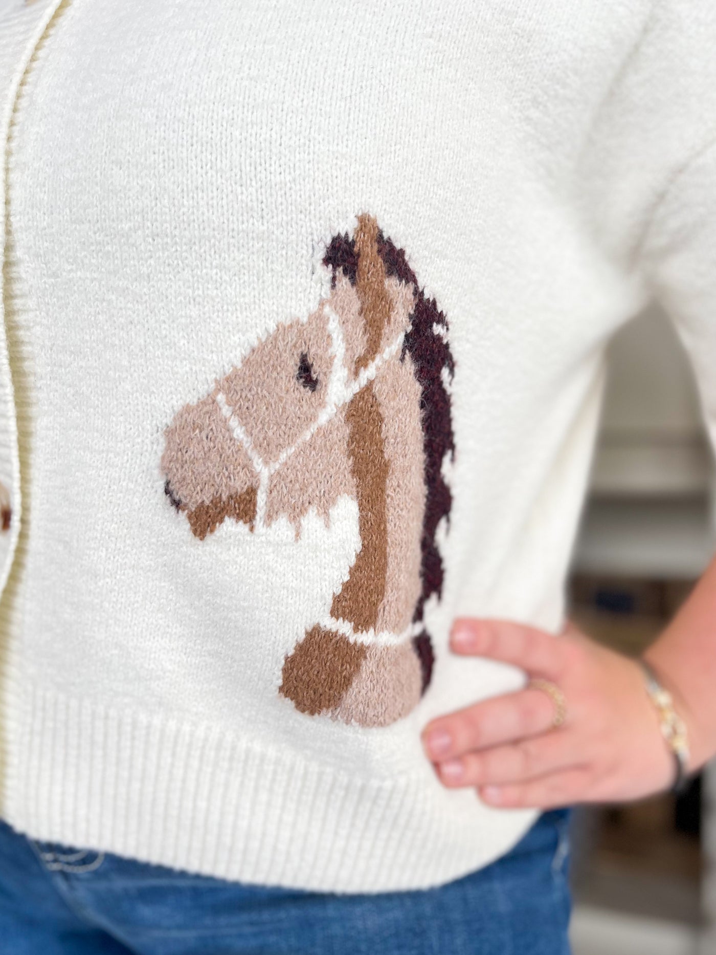 Entro Cream Horse Sweater