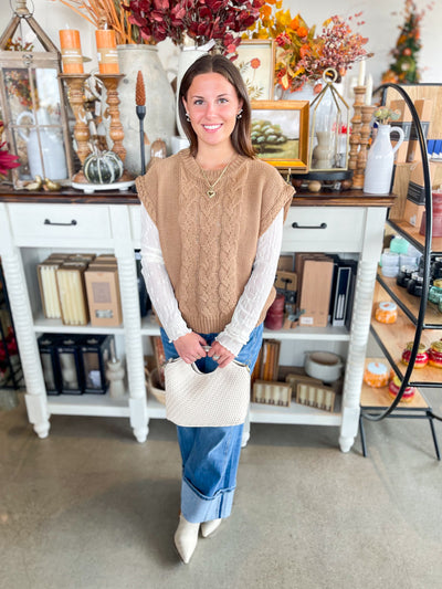 Umgee Mocha Tai Sweater Vest