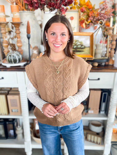 Umgee Mocha Tai Sweater Vest