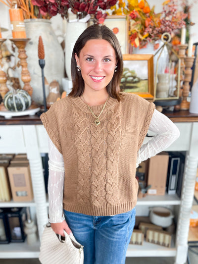 Umgee Mocha Tai Sweater Vest
