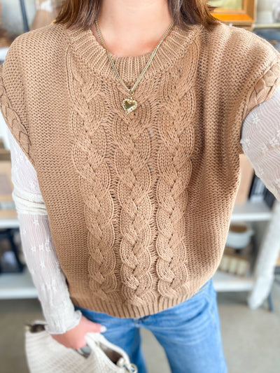 Umgee Mocha Tai Sweater Vest