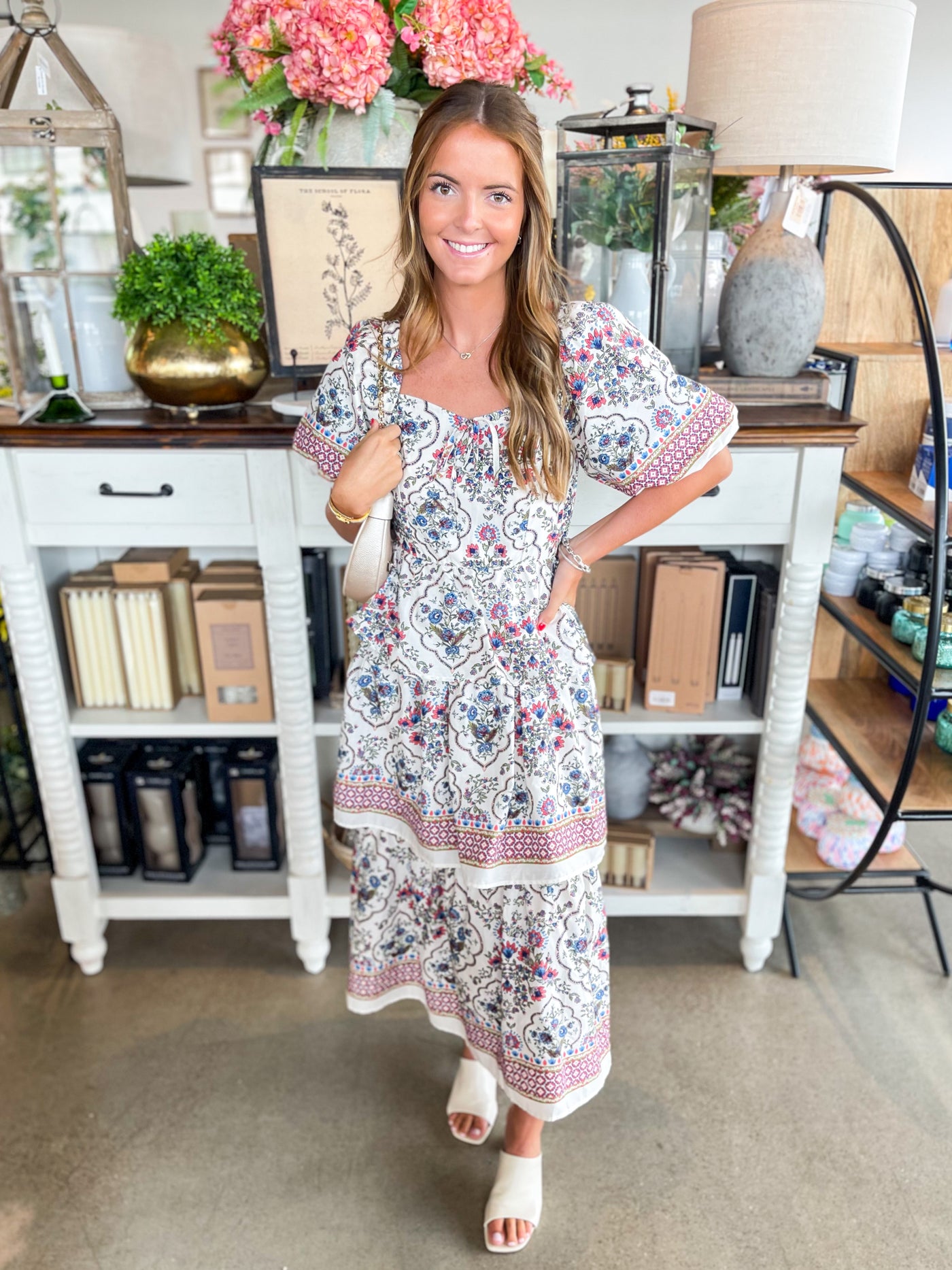Cream Multi Blair Dress
