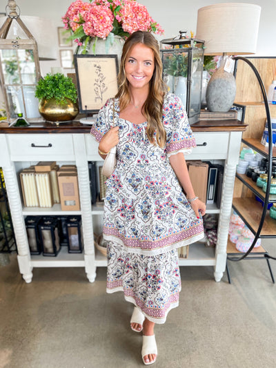 Cream Multi Blair Dress