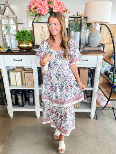 Cream Multi Blair Dress