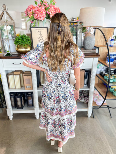 Cream Multi Blair Dress