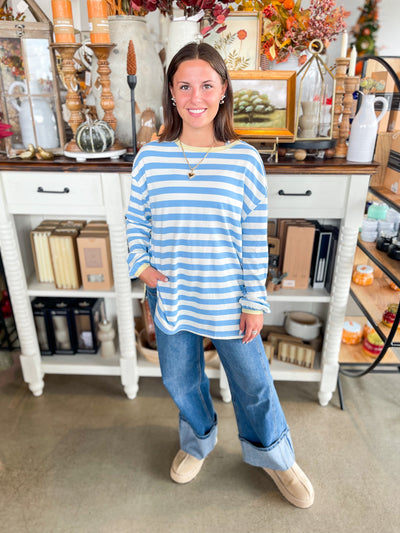 Blue White Mila Top