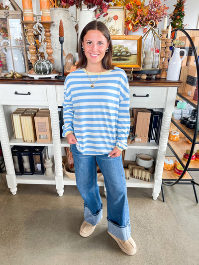 Blue White Mila Top
