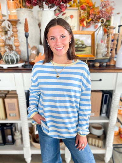 Blue White Mila Top