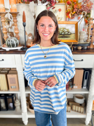 Blue White Mila Top