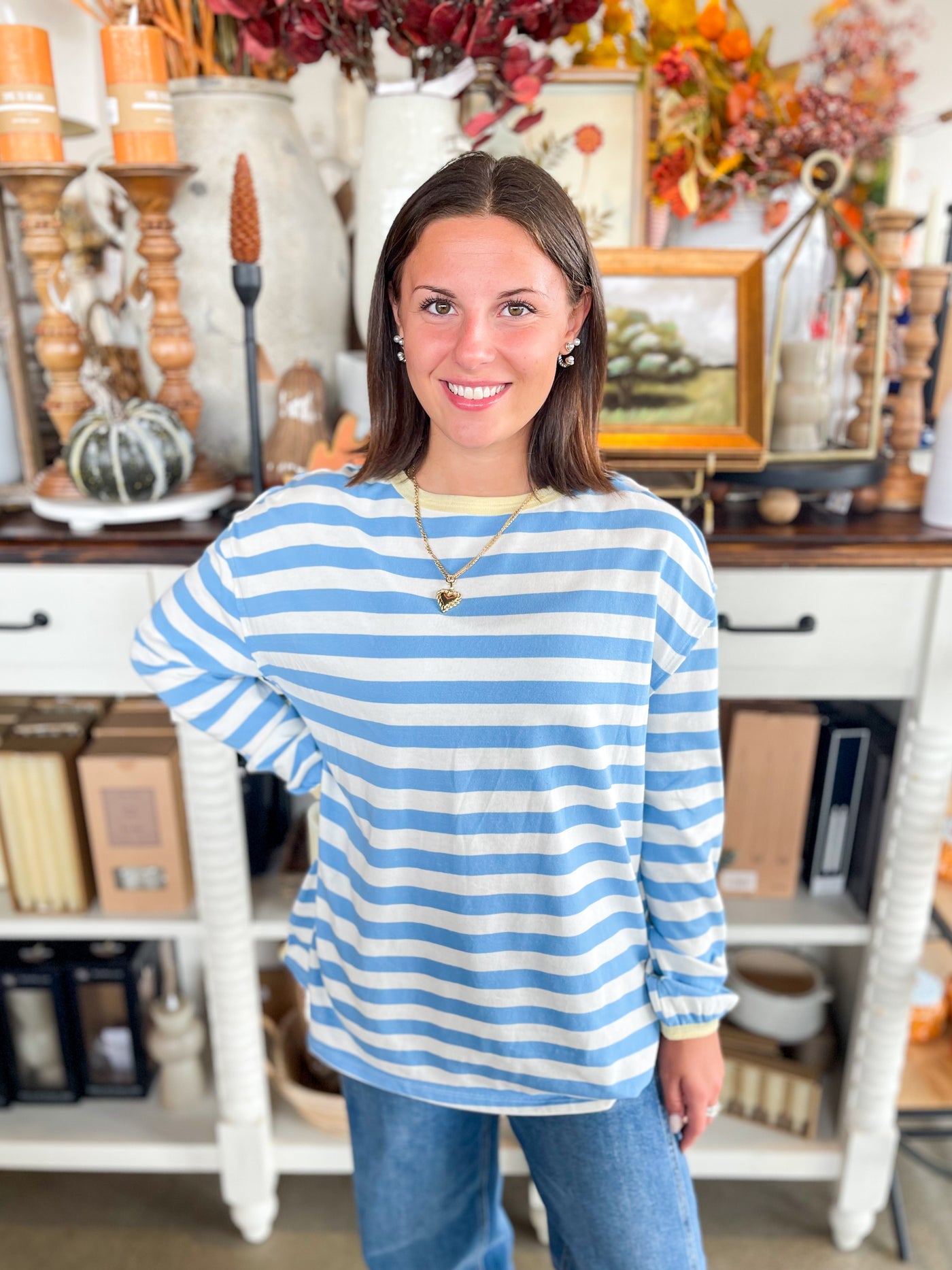 Blue White Mila Top