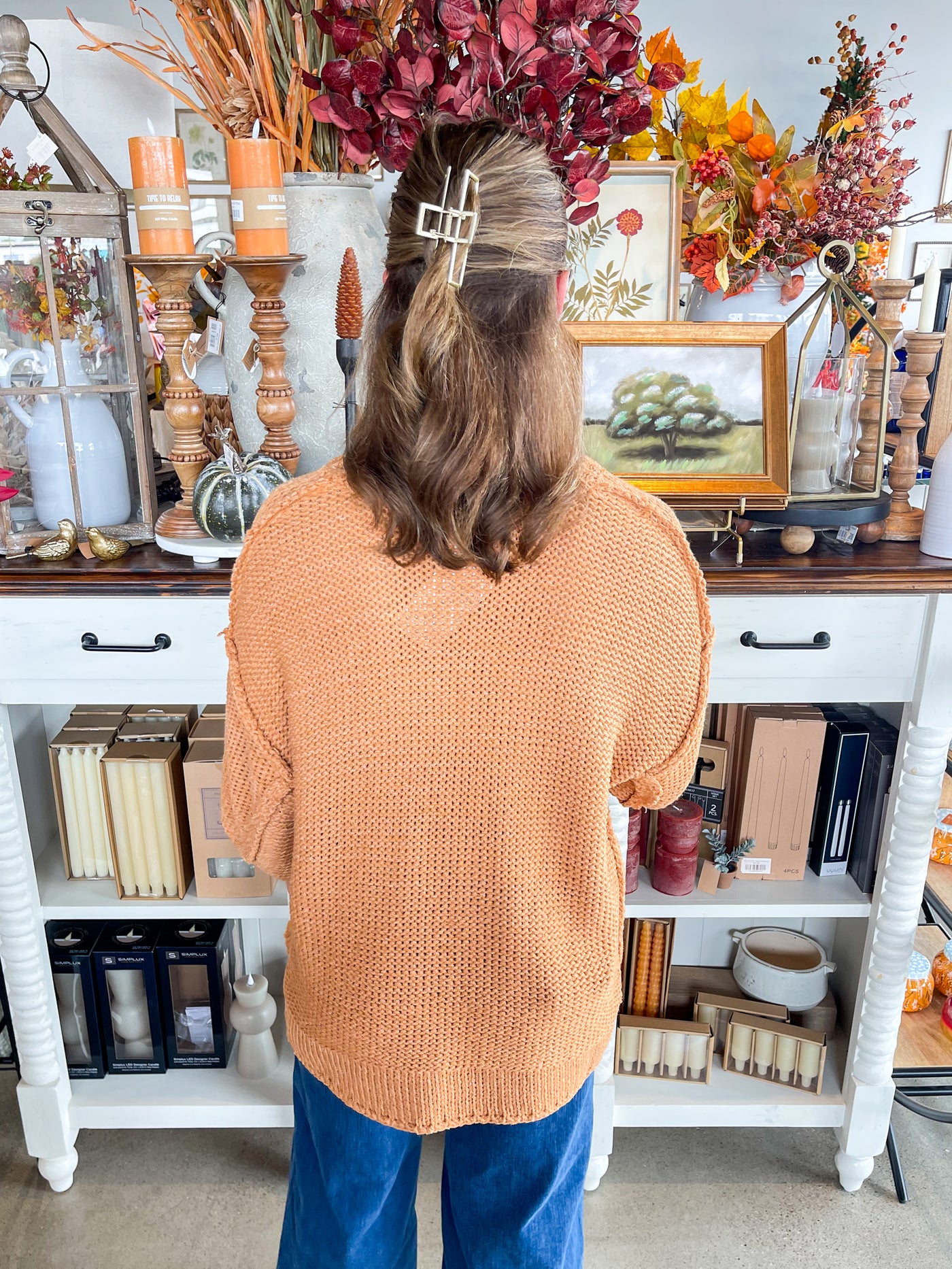 Easel Caramel Half Sleeve Gracie Sweater