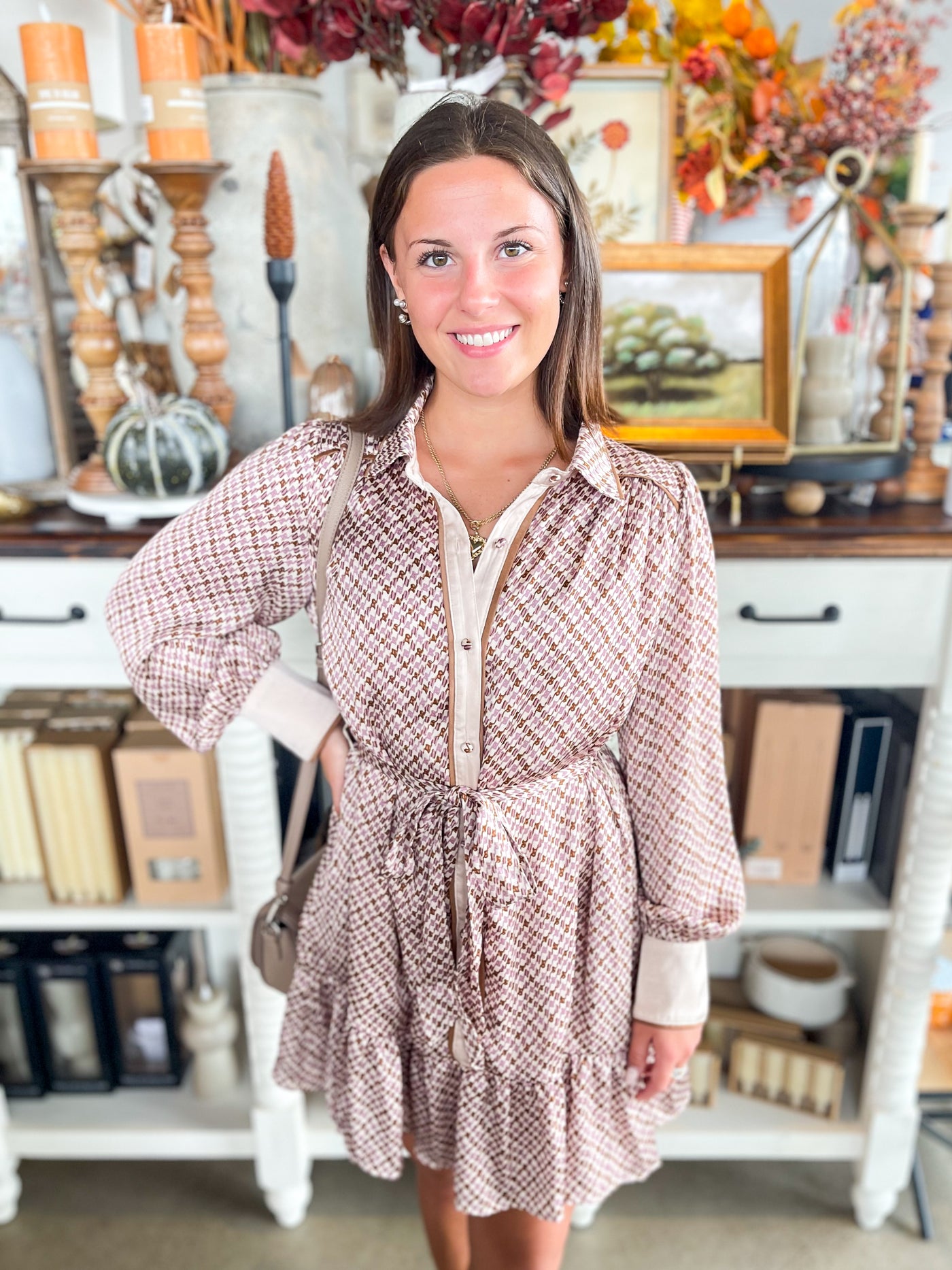 Beige Combo Brinley Dress