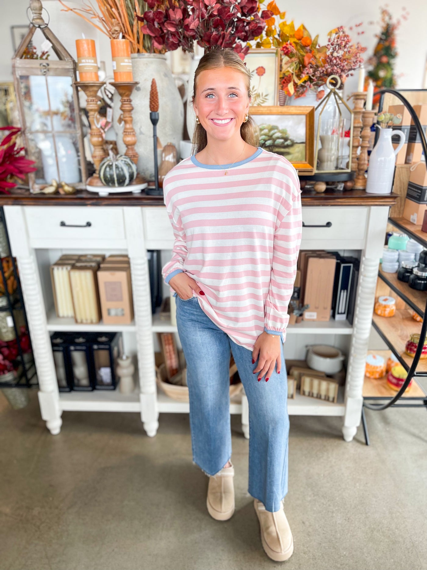 Pink White Mila Top