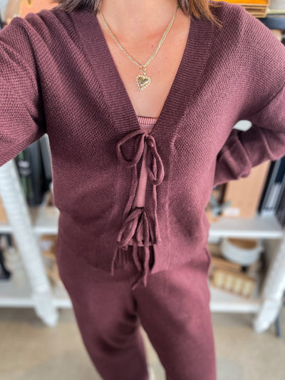 Greta Cardigan Set Brown