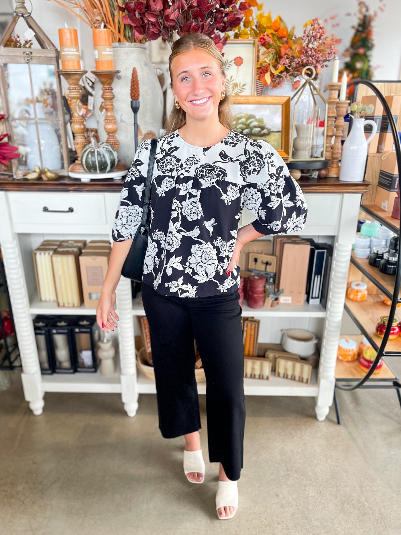 Vervet Black High Rise Crop Wide Leg