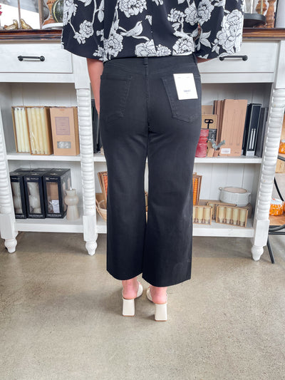 Vervet Black High Rise Crop Wide Leg