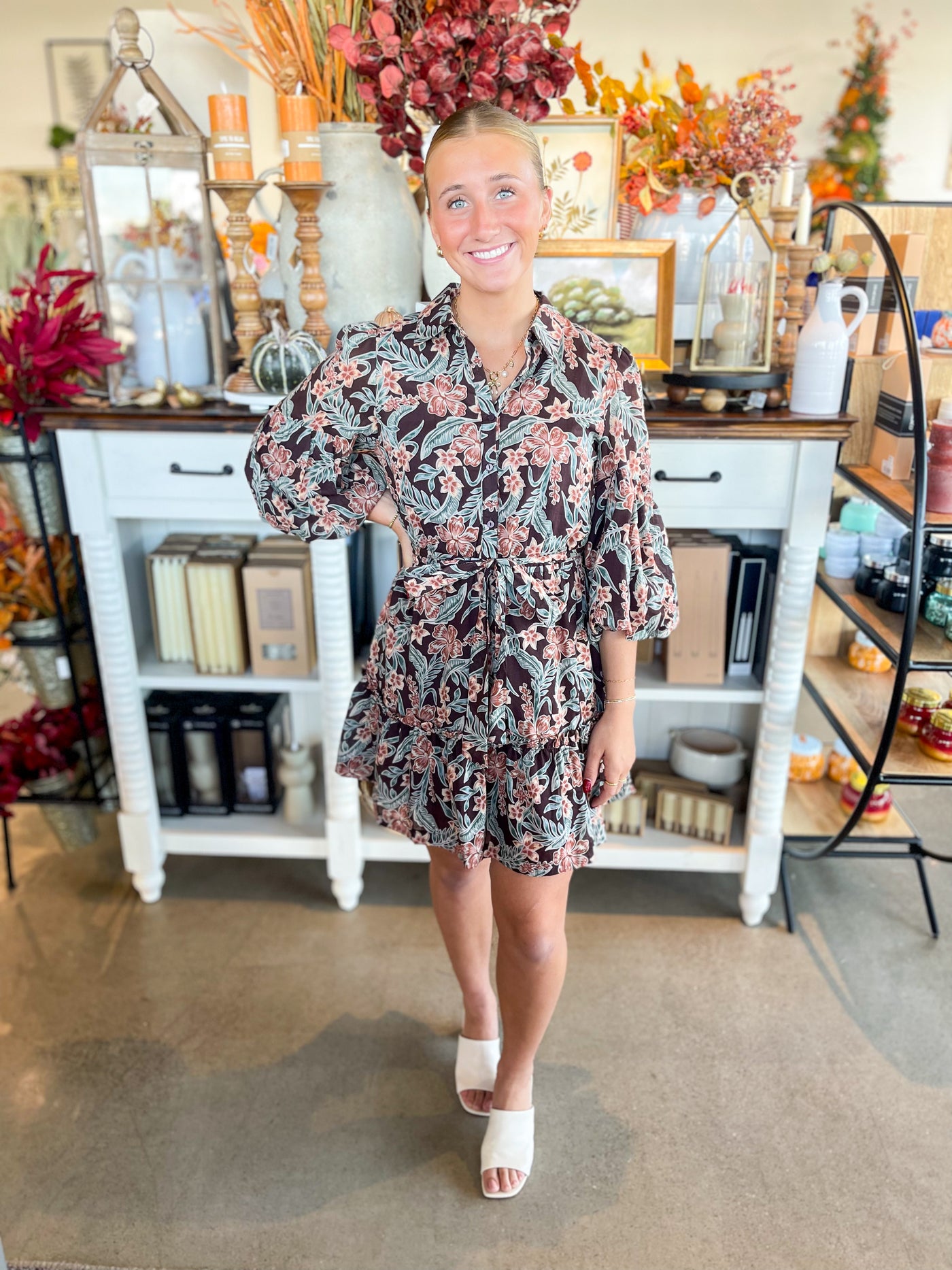 Brown Floral Tessa Dress