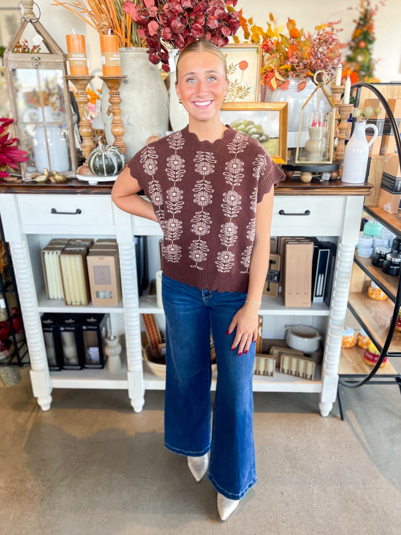 Umgee Brown Taylor Sleeveless Vest