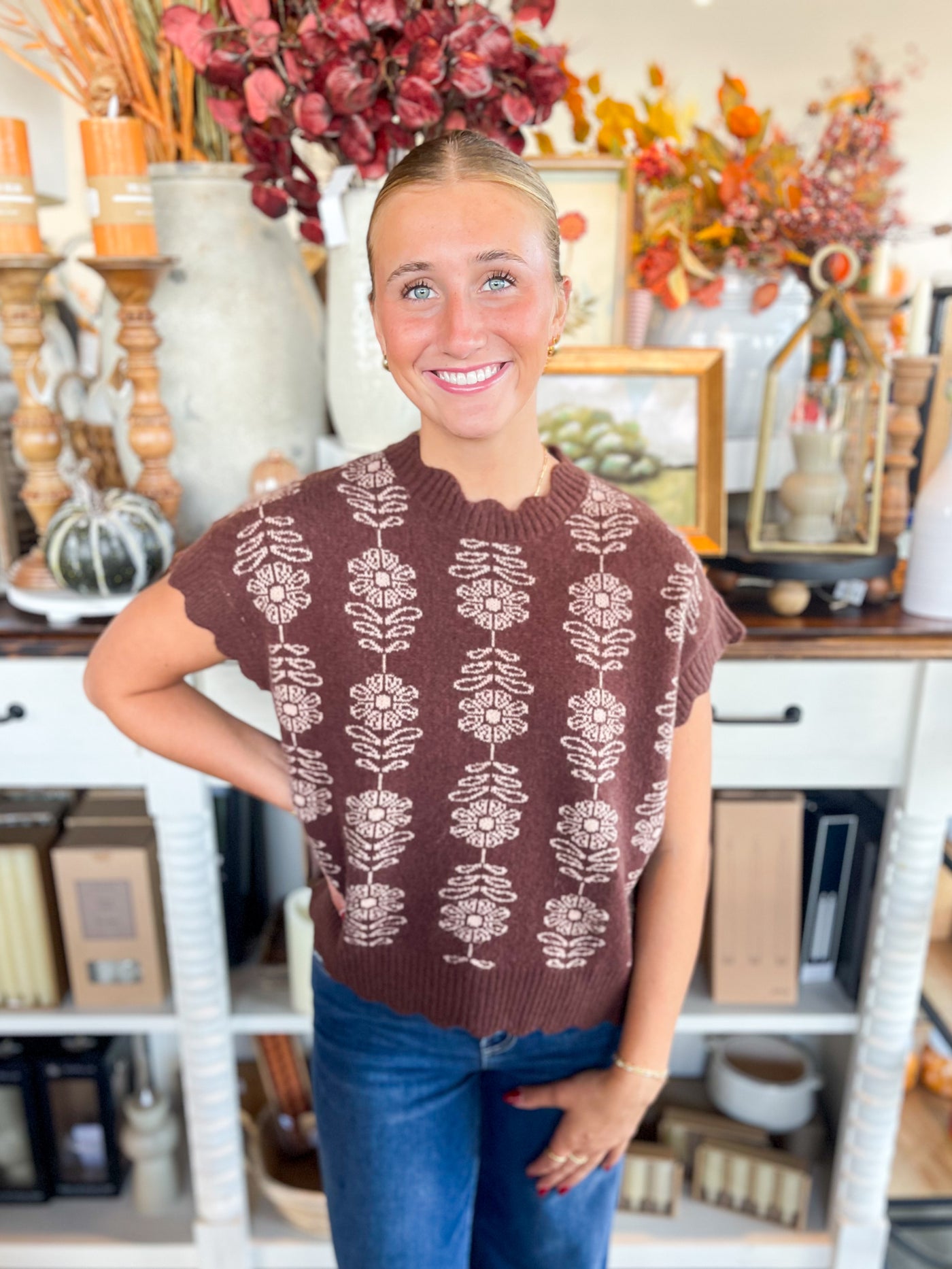 Umgee Brown Taylor Sleeveless Vest