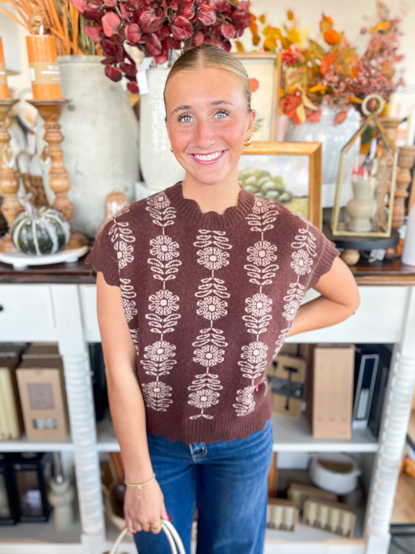 Umgee Brown Taylor Sleeveless Vest