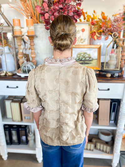 Tan Dotted Texured Top