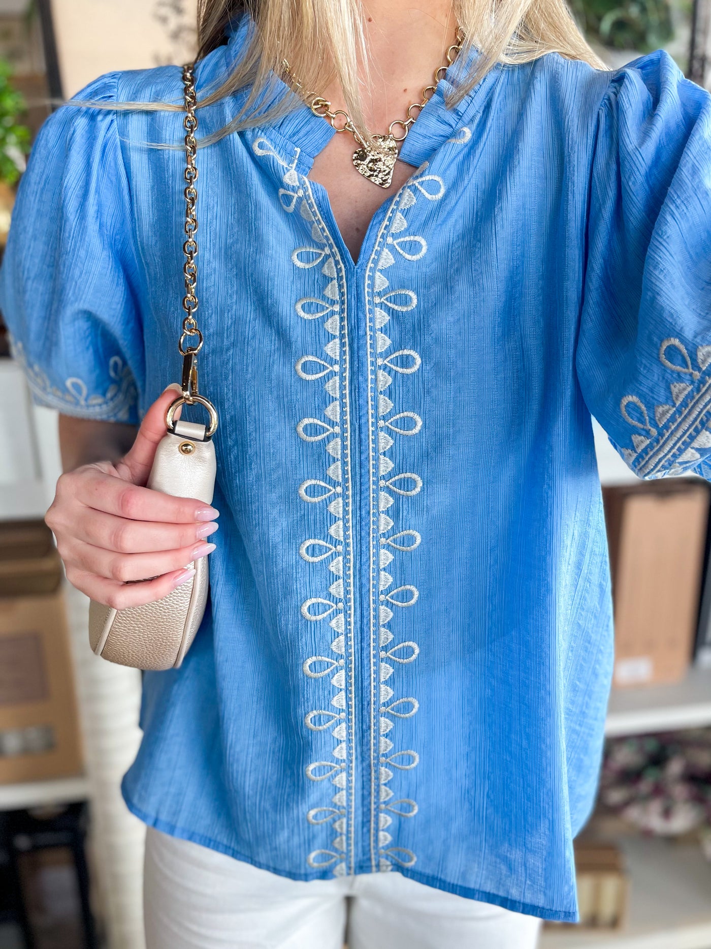 Azure Blue Sarah Top