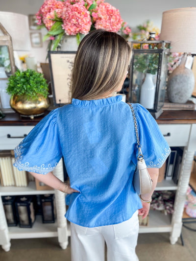 Azure Blue Sarah Top