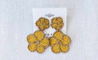 Double Flower Bead Earrings