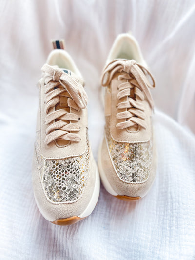 Serafina Gold Snake Shoes