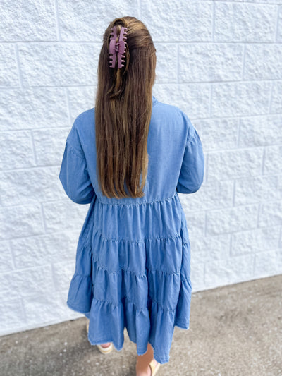 Light Washed Tie Back Dress