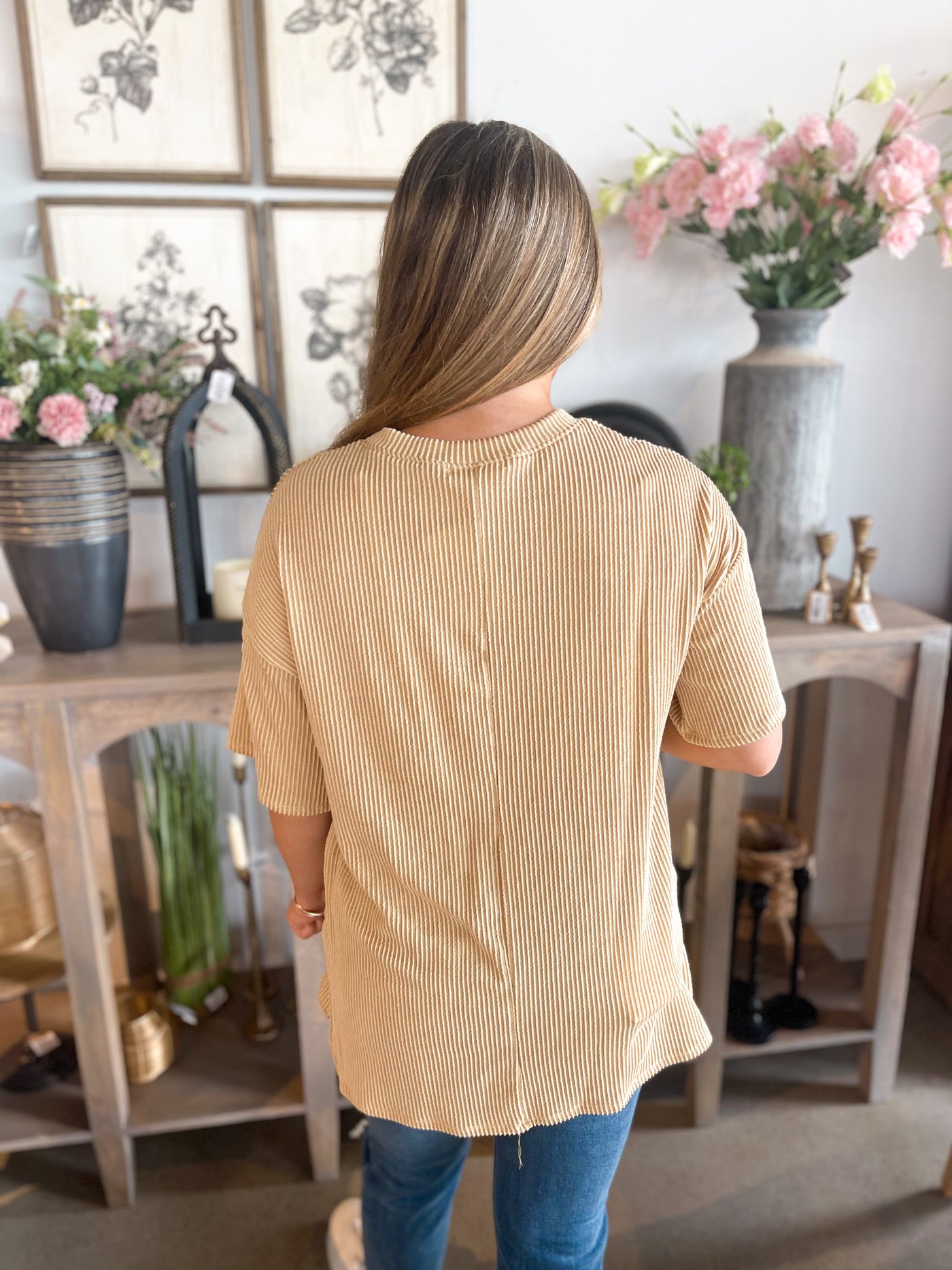 Mustard Ribbed Lana Top