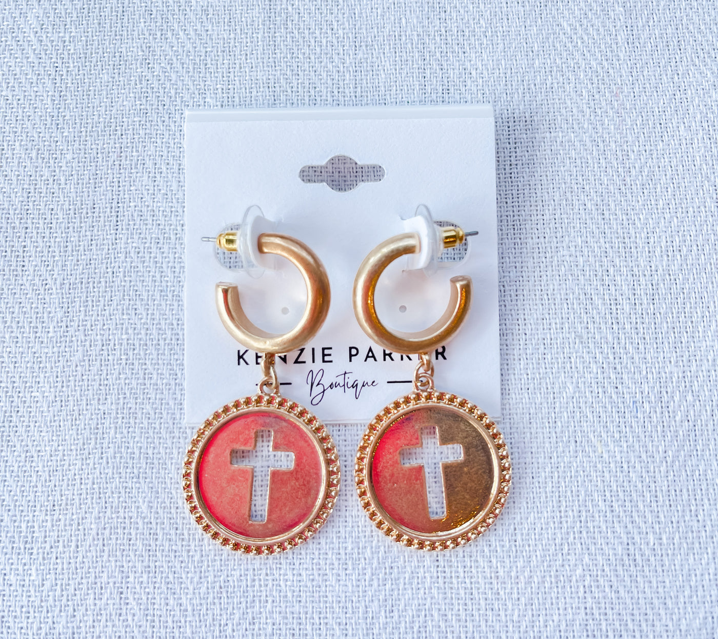 Candace Cross Coin Earrings