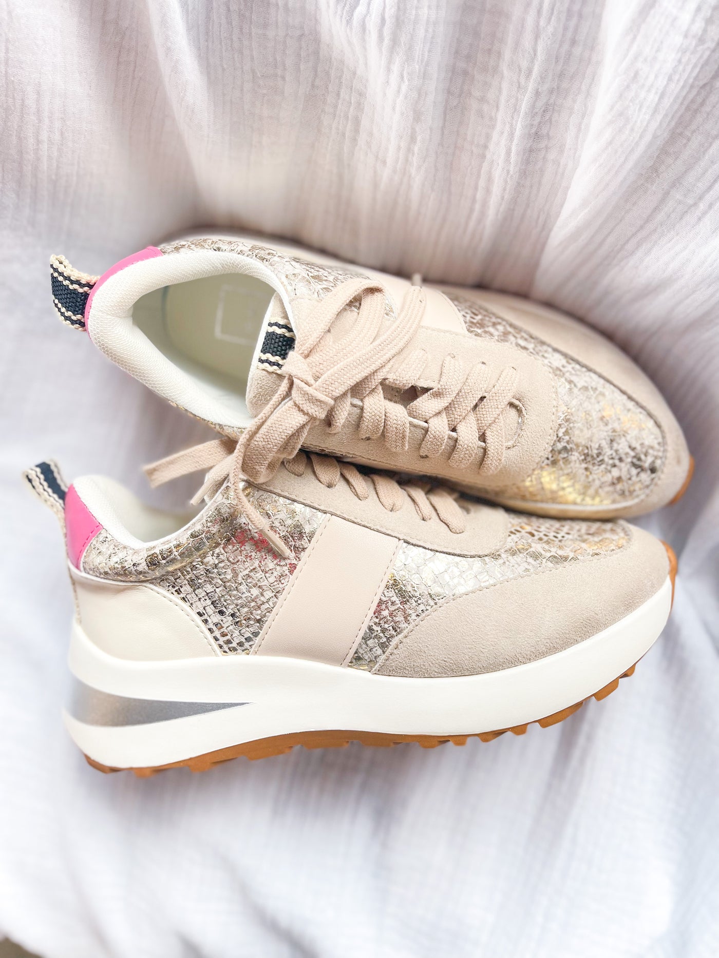 Serafina Gold Snake Shoes