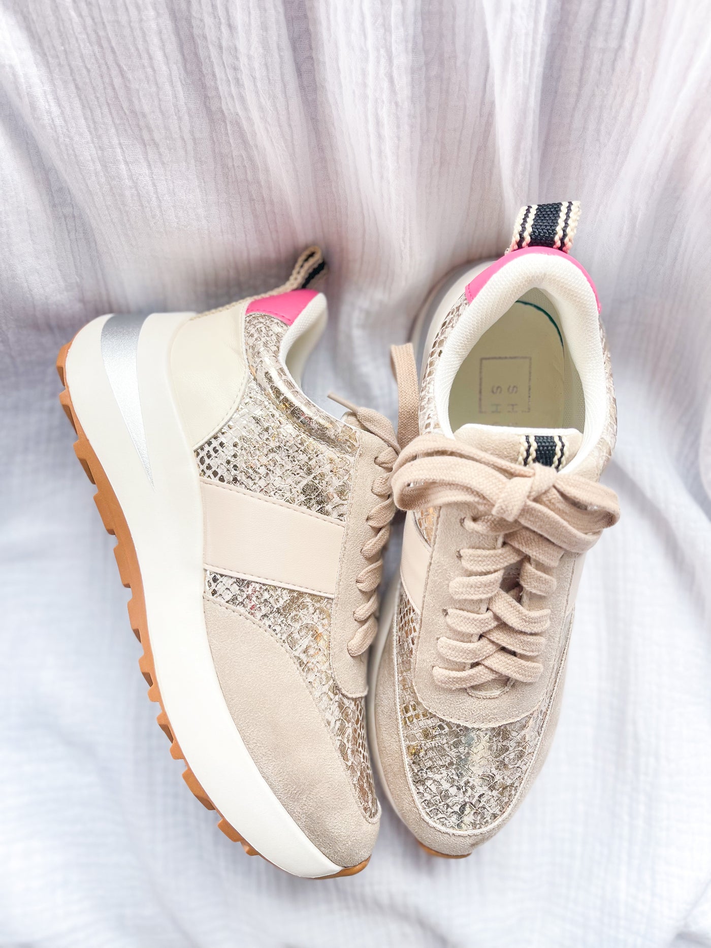 Serafina Gold Snake Shoes