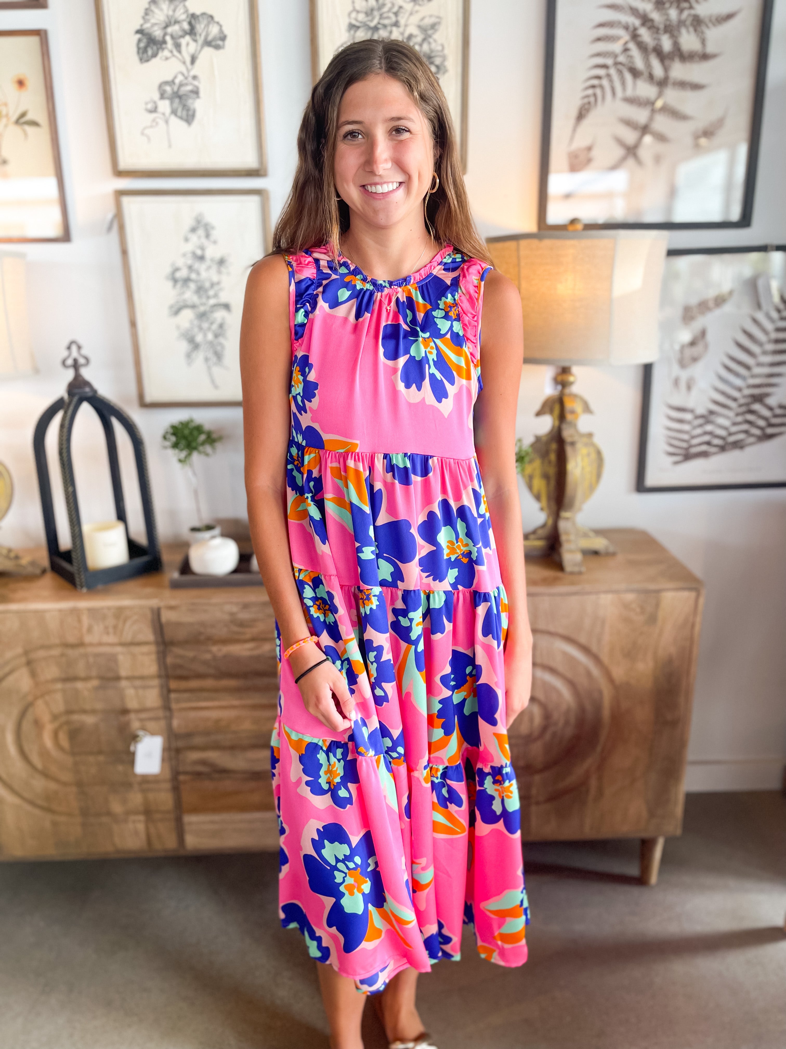 Harper Pink Midi Dress – Kenzie Parker