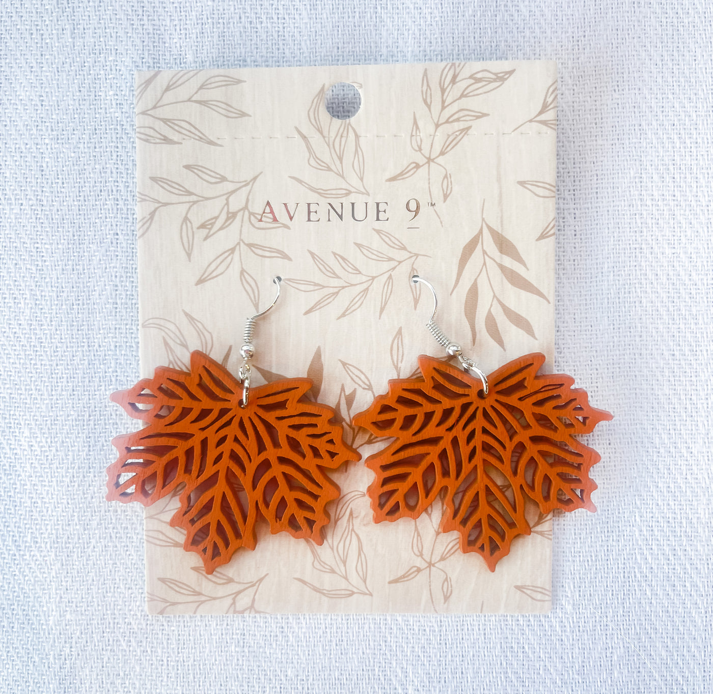 Wood Leaf Earrings