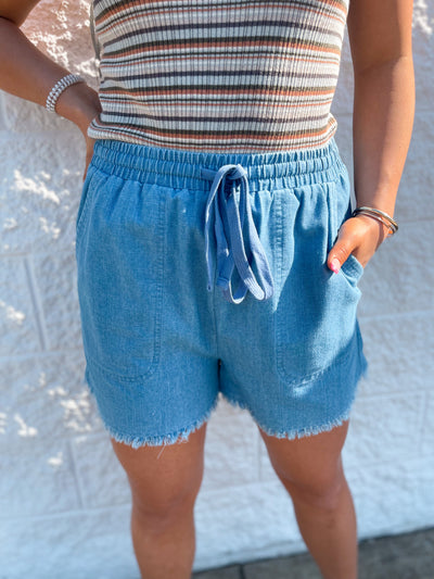 Light Denim Kate Shorts