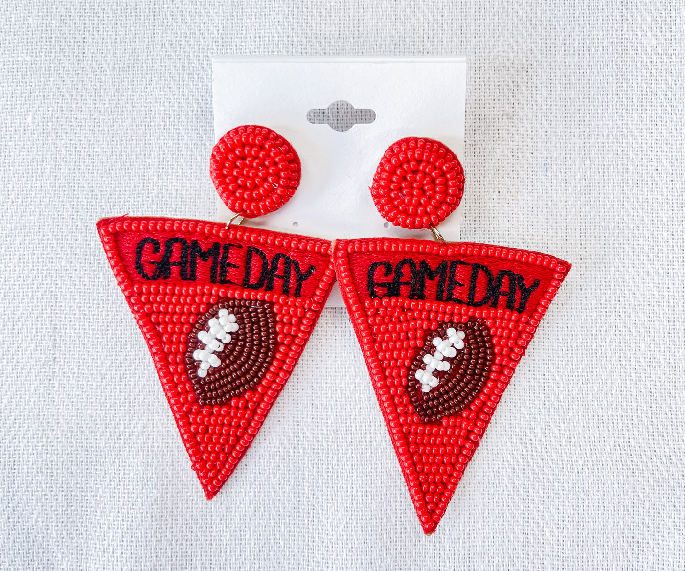 Game Day Triangle Seed Earrings