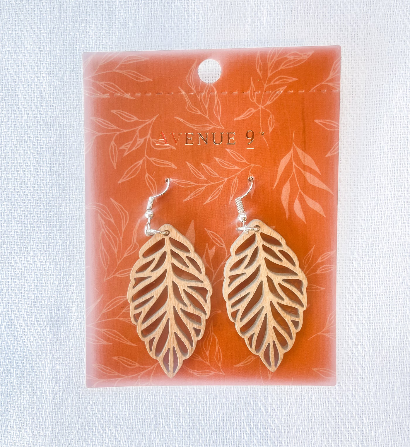 Wood Leaf Earrings