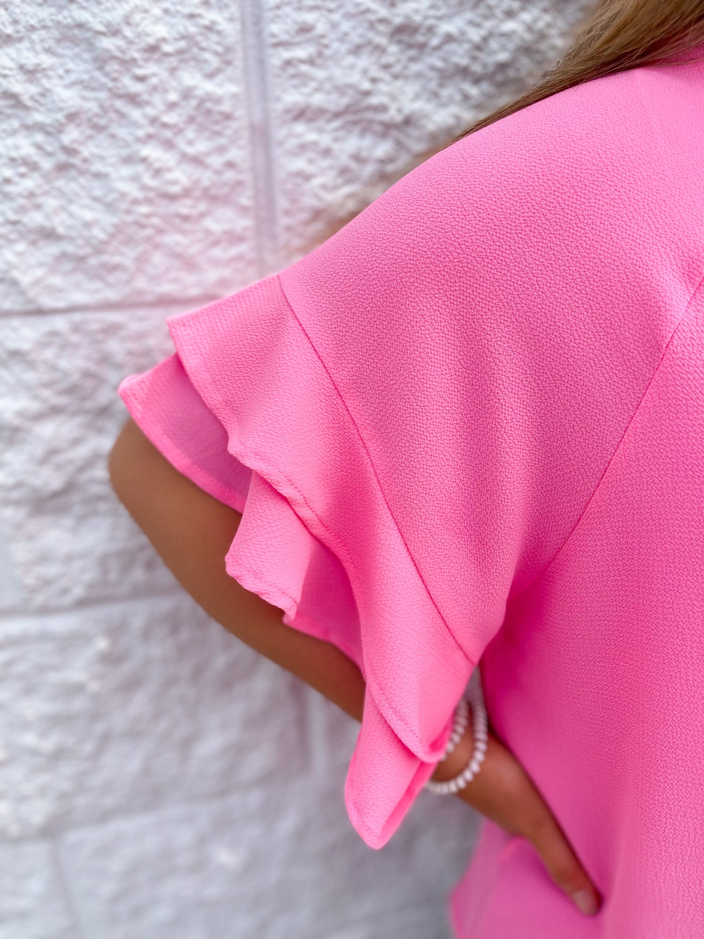 Bubblegum Pink Ruffle Sleeve Top