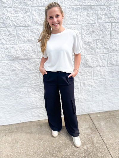 Cargo Pocket Black Pant