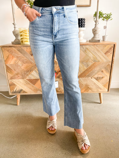 Risen Light Crop Flare Jeans
