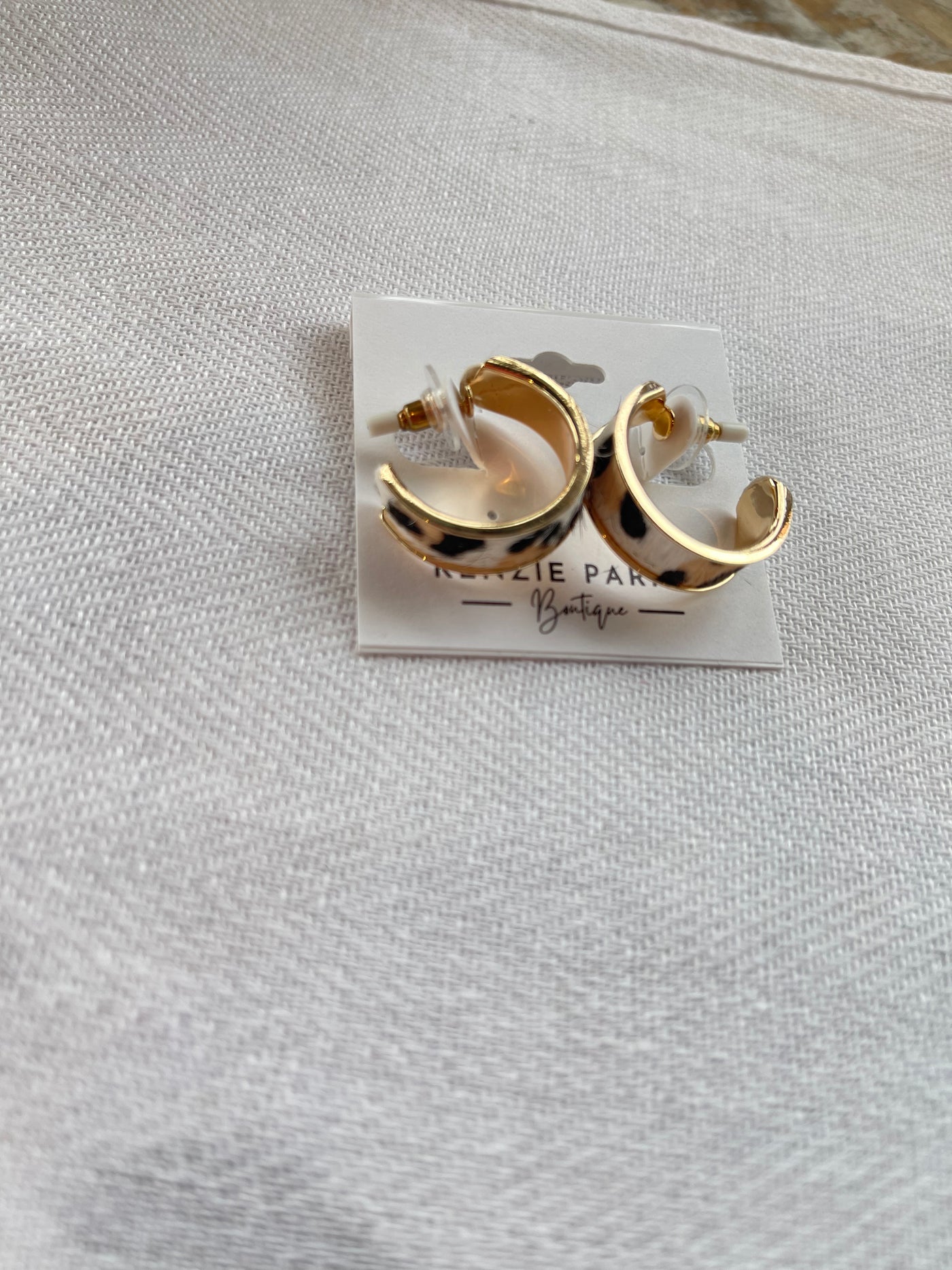 Ashley Leopard Print Hoops