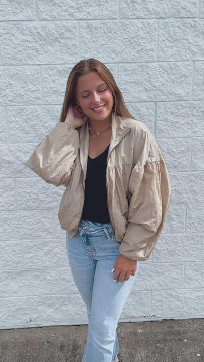 Coconut Milk Zip Up Jacket