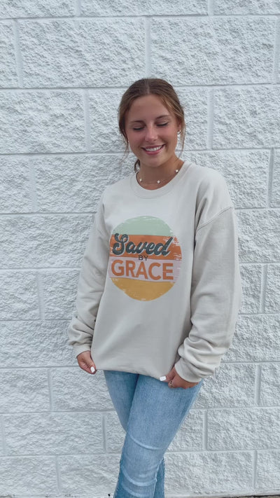 Retro Saved By Grace Sweatshirt