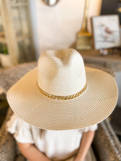 Gold Chain Cream Fedora